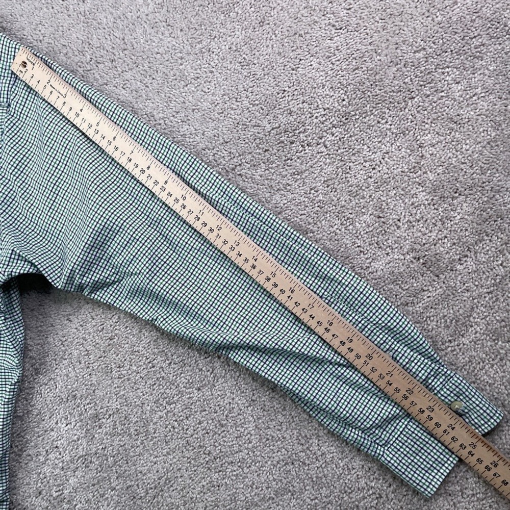 Ralph Lauren Shirt Mens XL Green Blue Micro Check Classic Fit Button Down Oxford - Picture 11 of 12